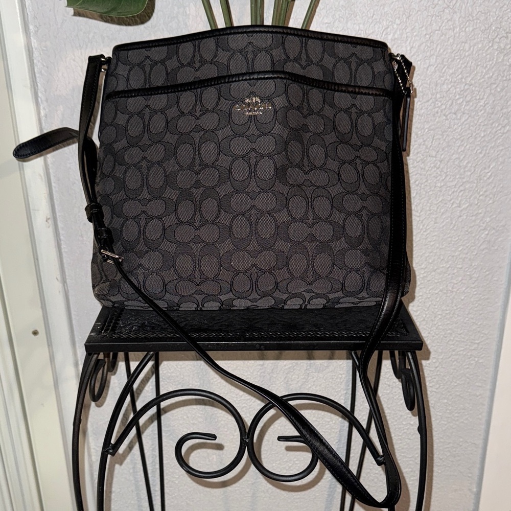 Coach Charcoal Signature Crossbody Bag - Picture 9 of 9